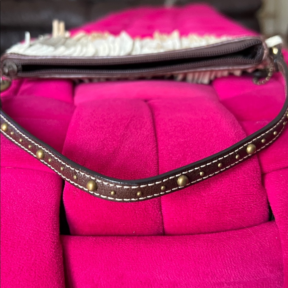 Coach Fringe Wristlet in Brown, Beige & Gold - Picture 11 of 13